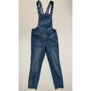 Madewell Straight Leg Raw Hem Overalls EUC
